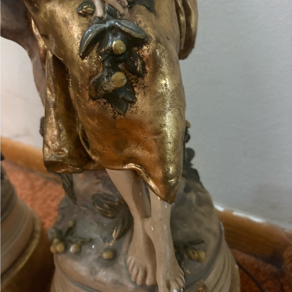 August Moreau spelter lamp turn of century - Picture 6 of 12